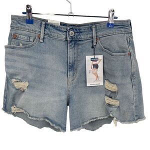 Levi’s Denizen‎ Essential Stretch High Rise Distressed Shorts Size 8 NWT
